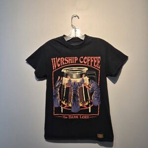 Steven Rhodes Worship Coffee Graphic T-Shirt | Size Small